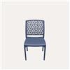 KeyHome Store Sedia Traforata in Polipropilene Blu Opaco 42x42x80cm
