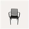 KeyHome Store Poltrona Traforata in Polipropilene Nero Opaco 42x42x80cm