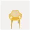 KeyHome Store Poltrona Traforata in Polipropilene Giallo Opaco 56x60x82 cm