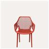 KeyHome Store Poltrona Traforata in Polipropilene Rosso Corallo Opaco 56x60x82 cm