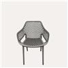KeyHome Store Poltrona Traforata in Polipropilene Grigio Opaco 56x60x82 cm