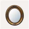 KeyHome Store Specchio Ovale con Cornice in Legno Oro 85x95 cm