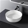 EMKE Lavabo rotondo, 36 x 36 x 12 cm, bianco, di design, in ceramica, per bagno e WC degli ospiti, per montaggio a parete