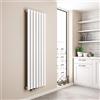 EMKE Radiatore di design piatto, 1600 x 538 mm, verticale, con attacco centrale, a pannello singolo, da parete, per bagno, camera da letto e soggiorno, bianco, 877 W
