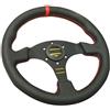 RZoZZZadN Volante da gioco in pelle piatta da 13 pollici 330 mm per PC con cuciture gialle rosse(Red rim-Omp)