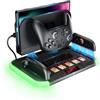 HEYSTOP Switch 2 Station con Dock di Ricarica Joycon per Ricaricare il Controller Nintendo Switch 2 Pro, Kit di Accessori per Riporre Switch 2 con Dock TV e 6 Alloggiamenti per Schede di Gioco