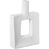 DRW Vaso da tavolo con foro in ceramica, bianco, 31 x 20 x 7,5 cm