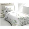 Home Linge Passion Parure copripiumino 140 x 200 cm - 2 pezzi - morbido percalle di cotone - federa + federa - bianco e verde - modello L'insottomessa