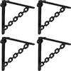 Relaxdays Set da 4 Reggimensola da Muro, Staffe Mensole, 18,5x4x22 cm, Supporti Angolari per Scaffali Industrial, Nero