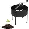 Relaxdays Setaccio da Giardino Ø40 cm, manovella, Acciaio, Nero | Per terra/sassi/sabbia, setaccio compost a maglie fini