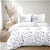 Home Linge Passion Parure copripiumino 140 x 200 cm - 2 pezzi - morbido percalle di cotone - federa + federa - bianco e blu - modello L'insottomessa