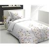 Home Linge Passion Parure copripiumino 140 x 200 cm - 2 pezzi - morbido percalle di cotone - federa + federa - bianco e giallo - modello L'insottomessa