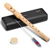 Frogetu Flauto Dolce Legno,Soprano in Do,flauto dolce soprano, diteggiatura tedesca, 8 fori,3 Pezzi con Custodia Rigida e Kit Pulizia, per Adulti e Bambini