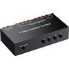 PROZOR Commutatore Altoparlanti 4 Zone Switch Passivo 1 Ingresso 4 Uscite, 150W/Canale, Selettore Passivo Altoparlanti 4 Zone Controllo Indipendente Zone A/B/C/D con Interruttore Master