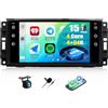 CAMECHO [4+64G] Android 15 Carplay Autoradio per Jeep Wrangler JK/Dodge/Chevrolet/Chrysler, Wireless Carplay Nav, 7 Pollici 2 Din Stereo con Bluetooth WiFi Android Auto Mirror Link GPS +Telecamera