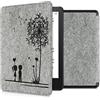 kwmobile Custodia compatibile con Amazon Kindle Paperwhite 11. Generation 2021 - Cover a libro per eReader - Protezione in feltro - Flip Case - Amore nero/grigio chiaro