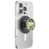PopSockets Impugnatura per telefono con cavalletto, supporto magnetico, parte superiore sostituibile, presa sicura per custodie MagSafe per iPhone e tablet, motivo luna falena smaltato