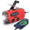 Fuhuihe Radio solare di emergenza 2000 mAh a tre cariche (solare/curva/USB) Radio, Torcia tascabile, SOS Robust für Camping Krisenvorsorge