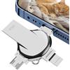 Rppiup Chiavetta USB 4 in 1 da 256 GB senza app, chiavetta di memoria per cellulare, unità flash in metallo, chiavetta USB per iOS/Android/PC, memoria esterna per foto, video, smartphone computer, laptop OTG