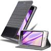 Cadorabo Custodia Libro per Samsung Galaxy J1 2016 in GRIGIO NERO - con Vani di Carte, Funzione Stand e Chiusura Magnetica - Portafoglio Cover Case Wallet Book Etui Protezione