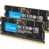 Crucial RAM DDR5 64GB Kit (2x32GB) 4800MHz SODIMM, Memoria per PC Laptop/Notebook, Mini PC, CL40 - CT2K32G48C40S5