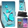 PHINIENLAND Cover per Samsung Galaxy S10 Plus Case PU Pelle Custodia [Kickstand] [Chiusura magnetica] [Slot per Schede], Portafoglio Flip Custodia per Samsung S10 Plus,Farfalla verde
