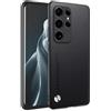 HAFFAN Custodia Cover Protettiva per Cellulare per Samsung Galaxy S24 Ultra (6.8 inches), Stile Similpelle - Nero