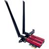 SYONCON Scheda WiFi 6E PCIe AXE5400 Chipset intel AX210 con Bluetooth 5.3 Scheda di rete Wireless PCI Express Adattatore Tri-Bande (6GHz/5GHz/2.4GHz) 5374Mbps per PC fisso Windows 10/11 (Rosso)