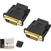 Vnuipofa Adattatore da DVI a HDMI, adattatore da DVI-D a HDMI bidirezionale maschio a femmina, connettore video digitale Full HD 1080p, compatibile con PC scheda grafica, connettori placcati oro