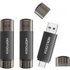 KOOTION 3 Pezzi Chiavetta USB C 64GB, USB 2.0 OTG 2 in 1 Chiavetta USB Tipo C 64 GB Nero Pendrive Tipo C Memoria Piccolo e Leggero Set Pennetta 64GB Per Android/Window/PC/MacBook, ect