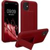kwmobile 1x Custodia Compatibile con Apple iPhone 11 - Cover Supporto Dita - Back Case per Smartphone - Protezione Gommata Rosso rabarbaro