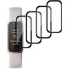 Kziwii 4 Pezzi Protezione Schermo Compatibile con Fitbit Luxe Pellicola Protettiva, 3D Copertura Totale, Alta Definizione, Anti-Scratch, Bubble-Free, Flessibile Pellicola - Nero