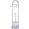 pratiko life Piantana Porta Rotolo e Porta Scopino Acciaio Cromato Piantana WC Porta Carta Igienica, Accessori Bagno Pratiko Life COD 657848