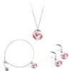 Gioielli Botanici® Parure Donna | Collana Maglie Elegance + Bracciale + Orecchini con Fiori Veri Essiccati in Ampolla di Vetro | Acciaio Inox AISI 316 | Made Italy