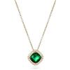 Diamond Treats Collana Donna Argento 925 con Ciondolo Halo Taglio Cuscino e Zirconia Cubica, Placcata Rodio o Oro, Collana Elegante con Pietra Colorata