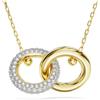 SWAROVSKI Dextera - Collana con ciondolo ad anello e cristalli trasparenti, Gold-Tone, Ottone, Zirconia cubica