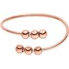 Purelei Anello Anxiety Flow - Anello a spirale con sfere girevoli, in acciaio inox placcato oro 14 K, placcato oro rosa 18 carati o argento, impermeabile, Acciaio inossidabile, Nessuna pietra preziosa