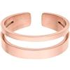 Purelei Anello regolabile Soulbond - Anello regolabile con cinturino a doppia fila, in acciaio inox placcato oro 14 K, placcato oro rosa 18 carati o argento, impermeabile (taglia 56-60), Acciaio
