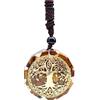 KETLIXS Orgone Metatron Ciondolo Albero della Vita Guarigione Cristallo, Chakra Occhio di Tigre Pietre Orgonite Metatron Cubo (Catena Regolabile)