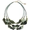 Bocar Collana Statement a 3 Fili Multistrato in Resina e Acetato di Cellulosa, Stile Boemo Casual per Donna (NK-10660-Deep Green)