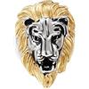 Homxi Anelli Uomo Punk,Anello Testa di Leone Anello in Acciaio Inossidabile per Uomo Anello Argento Oro Anelli Uomo Taglia 17(57mm)