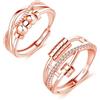 Glintara Anelli per ansia da donna, 2 pezzi, in argento Sterling 925, anelli antistress aperti e regolabili, anelli antistress con perline, anello ipoallergenico per alleviare lo stress, Pietra