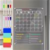 MCTNCT Agenda Mensile Magnetica Lavabile Per Frigorifero, Lavagna Riutilizzabile 29 X 36 Cm Con 8 Pennarelli A Gesso Per Cucina, Ufficio, Scuola, Programma Familiare Per Fare La Lista E La Lista Della Spesa