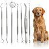 ORUZA Set di rimozione del tartaro per cani, 7 pezzi in acciaio inox, per animali domestici, gatti e cani, pulizia dei denti per animali domestici