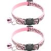 CCUUHJ Collare riflettente per gatti con chiusura di sicurezza e campanella, 2 pezzi, regolabile, 19-32 cm (rosa)