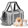 GOMETY Borsa per il trasporto per gatti e cani, pieghevole, 45 × 30 × 30 cm, traspirante, portatile, fino a 8 kg, con tracolla, cuscino per cani di taglia media, gatto