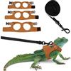 Fnaobai Bearded Dragon Harness Guinzaglio Set 3 dimensioni regolabili lucertole addestramento camminata gilet in pelle a prova di fuga corda di trazione per all'aperto piccoli rettili animali