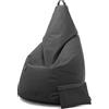 Avalon - Puff Poltrona Sacco Pera in Ecopelle Deluxe, Pouf Sacco di Qualità Sartoriale, Bean Bag per Sedersi Ergonomico, Pouf Sacco Impermeabile, OMAGGIO Pochette-Made in Italy(70x130cm-Grigio scuro)
