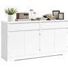 Xbro Credenza Cucina Grande 140 cm, Mobile Cucina con 4 Ante e 2 Cassetti, Madia Soggiorno Moderna con Ripiani Regolabili, Mobile Contenitore Multiuso per Cucina e Sala da Pranzo, Bianco