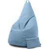 Avalon - Puff Poltrona Sacco Pera in Ecopelle Deluxe, Pouf Sacco di Qualità Sartoriale, Bean Bag per Sedersi Ergonomico, Pouf Sacco Impermeabile, OMAGGIO Pochette-Made in Italy(70x130cm-Cielo)